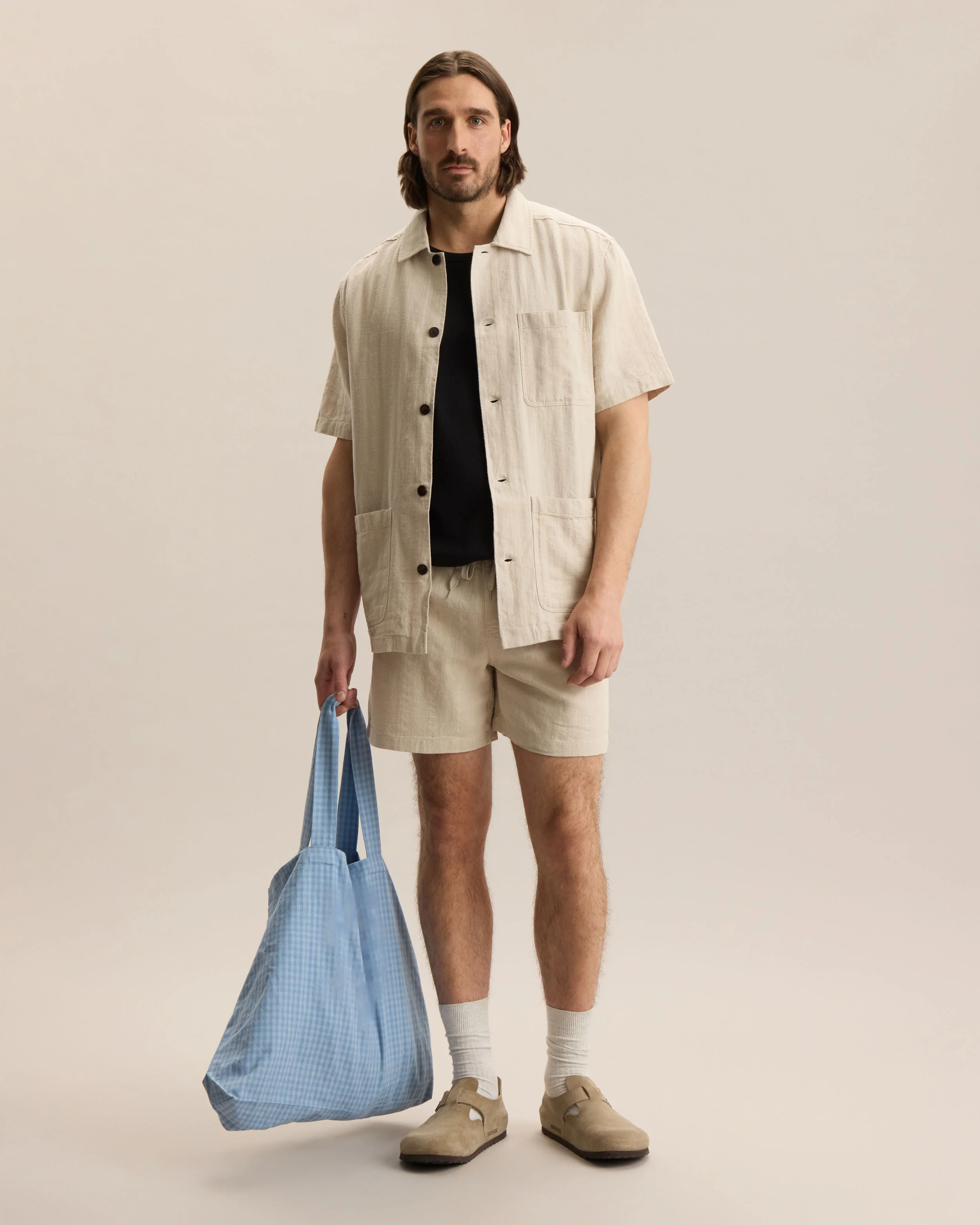 HEMP HERRINGBONE OVERSHIRT - Image 7